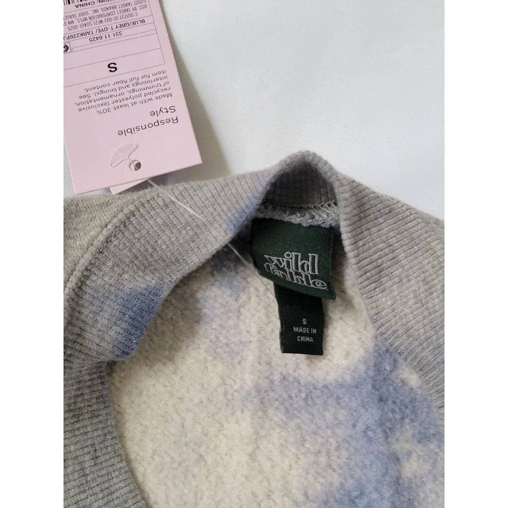 Wild Fable Sweatshirt Blue Grey Tie-Dye Sz S - Picture 4 of 8